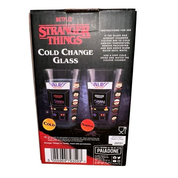 Paladone Netflix Stranger Things Arcade Colour Change Glass Multi 450ml NEW - Picture 6 of 6